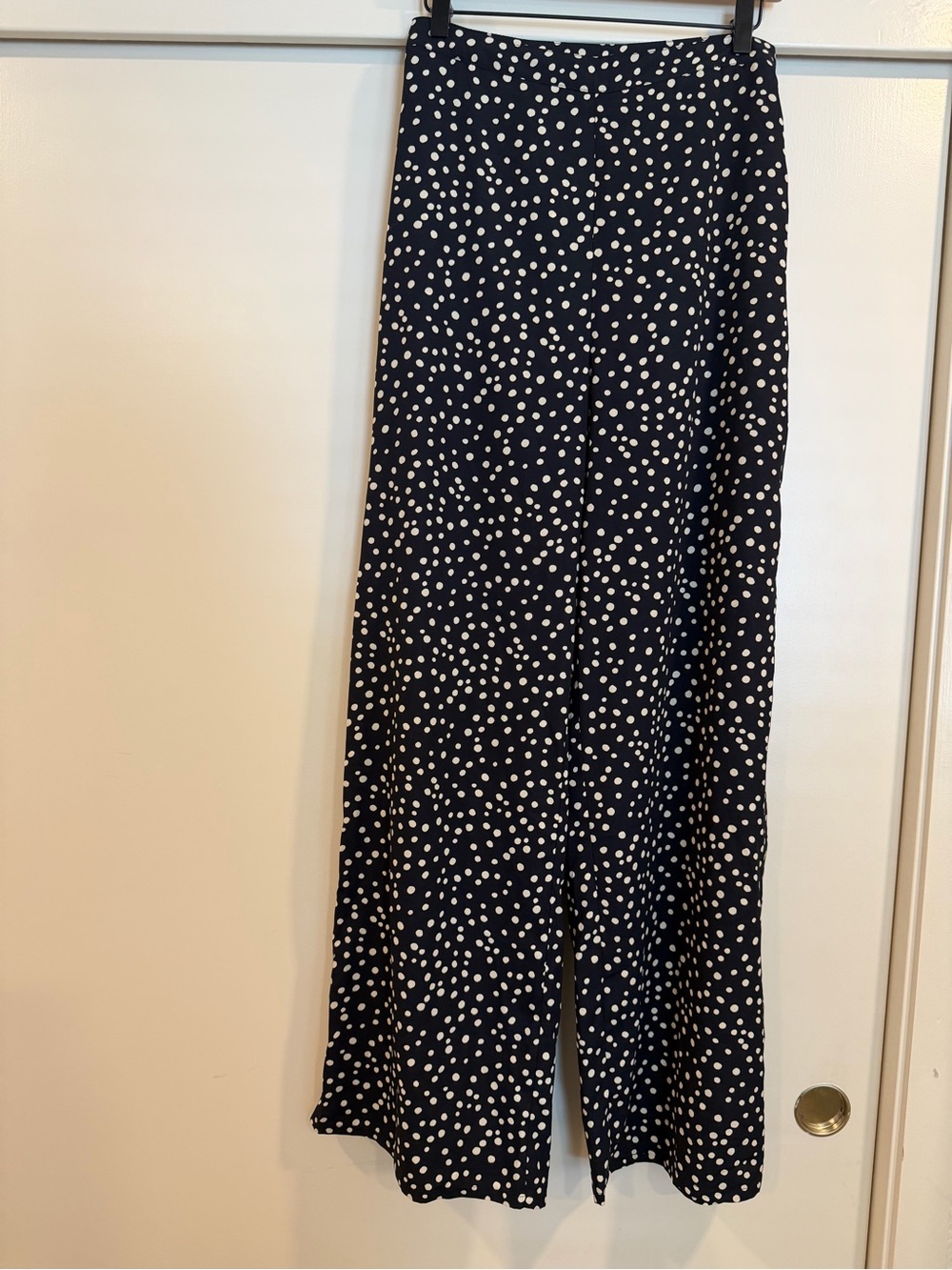 Sugarlips Navy Wide-Leg Polka Dot Pants